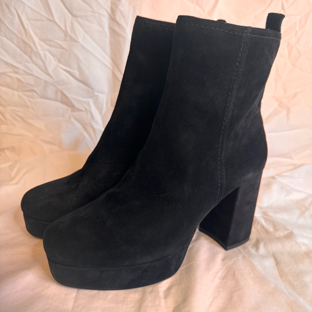 DUNE LONDON, OONA Elegant Black Suede Ankle Boots